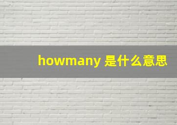 howmany 是什么意思